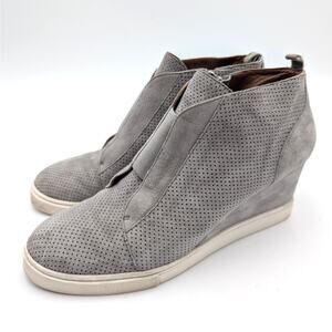 Linea Paolo Anna Designer Wedge Sneaker Bootie Women's Rock Suede Size US9M